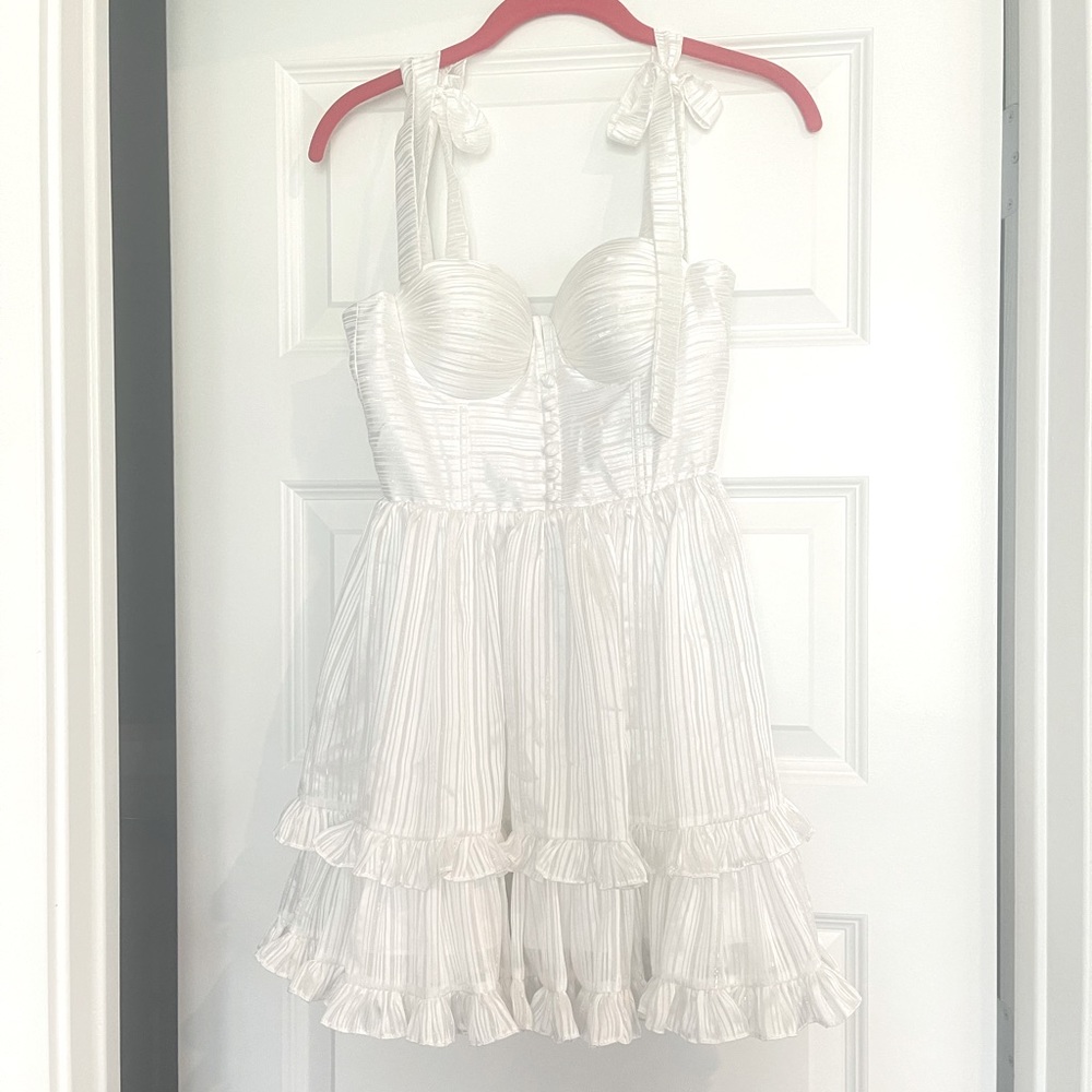 Aderlina plisse white dress